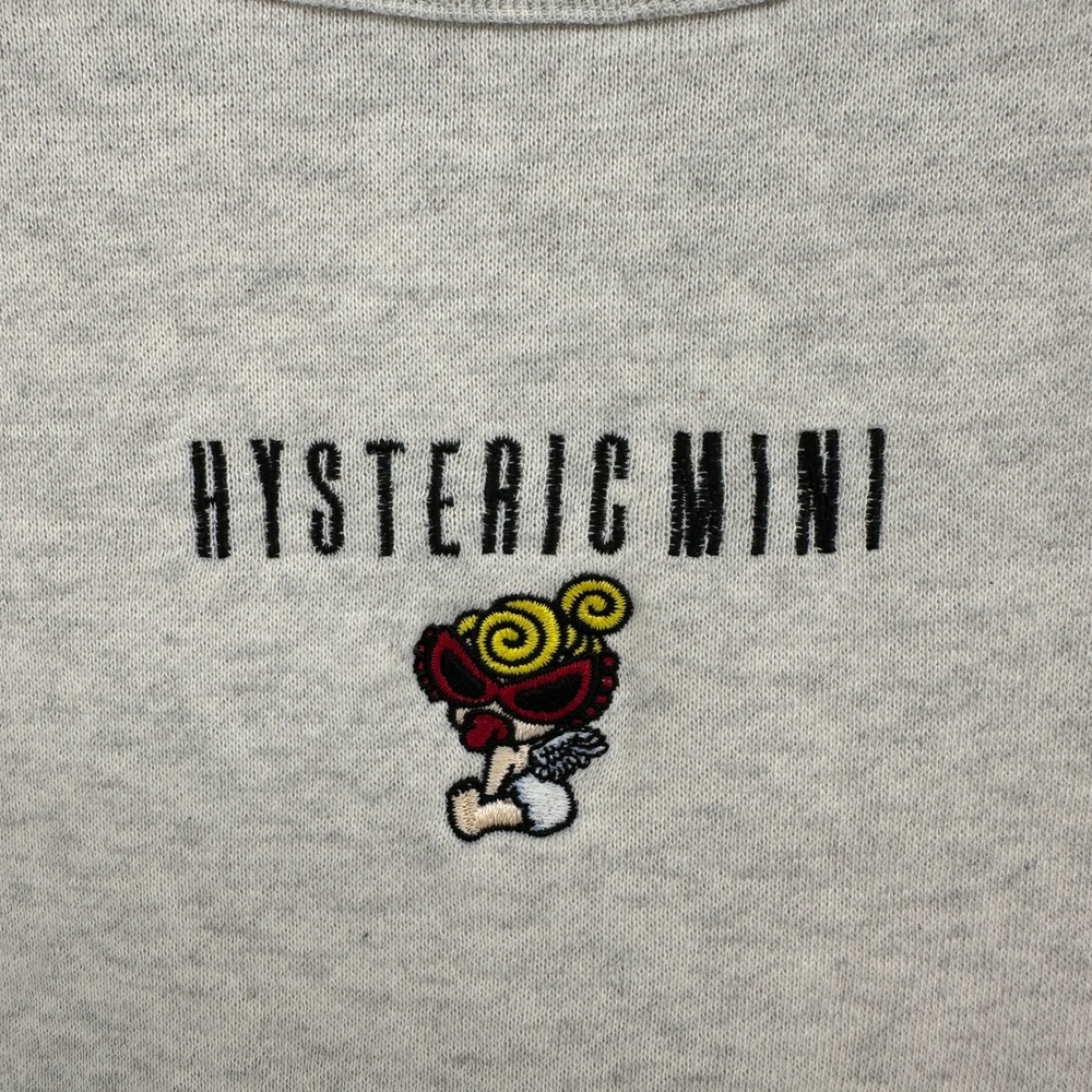 Hysteric Mini Crewneck Sweatshirt Size 140 US 10 Grey Oatmeal Mini-Chan Logo - Picture 4 of 12